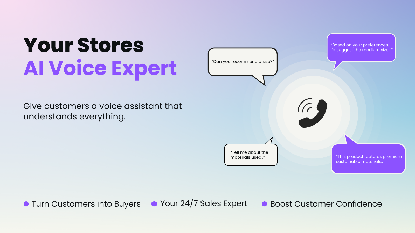 AI voice assistant helping customers shop with confidence
