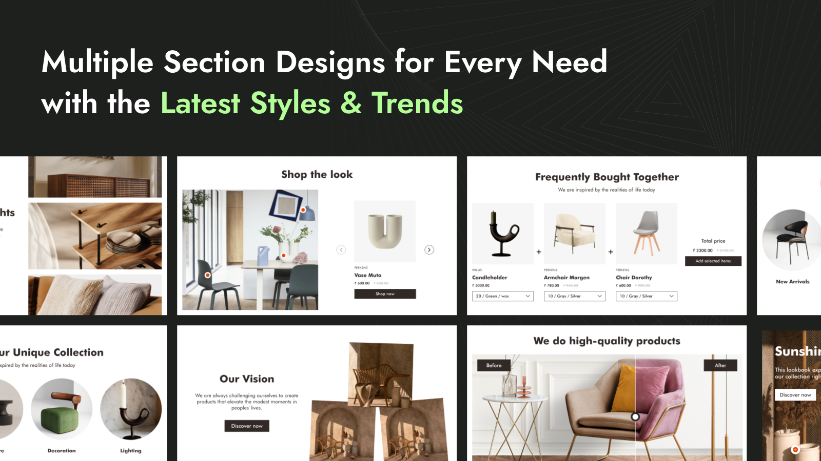 Variety of section designs