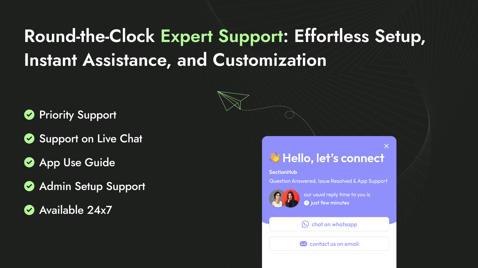 Assistance with guides or section customization