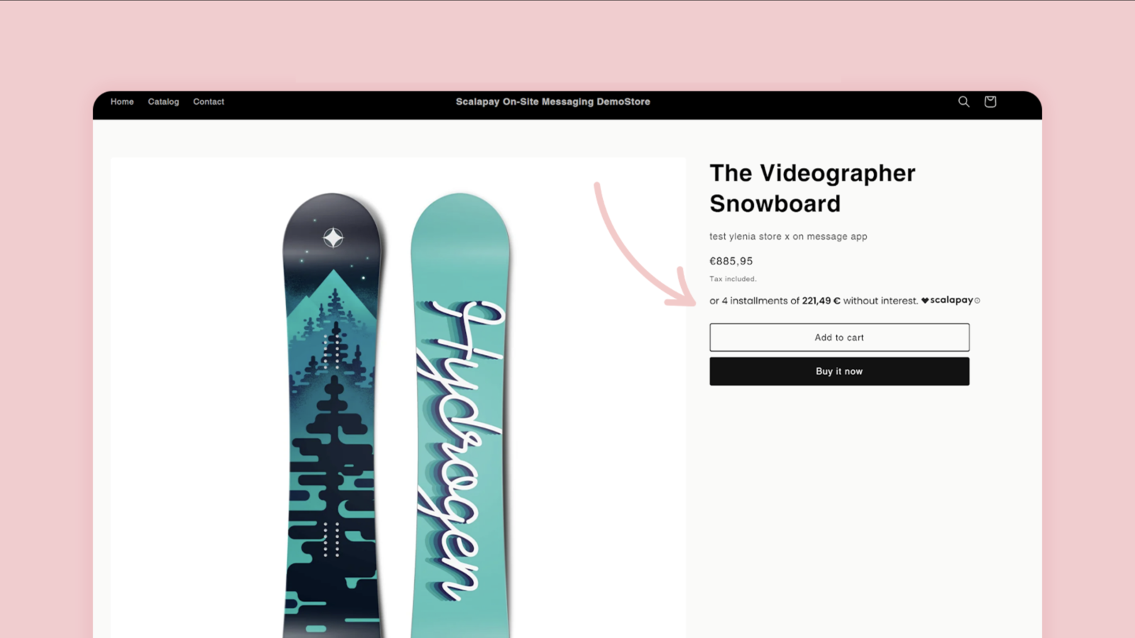 widget, scalapay, pay in 4, On-site messaging, product page