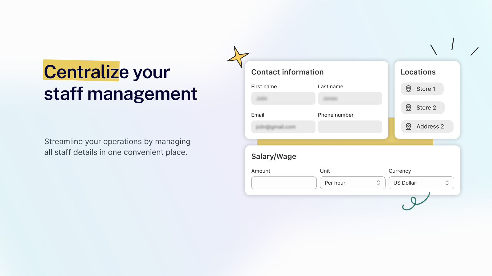 Keep all staff details organized in one convenient place