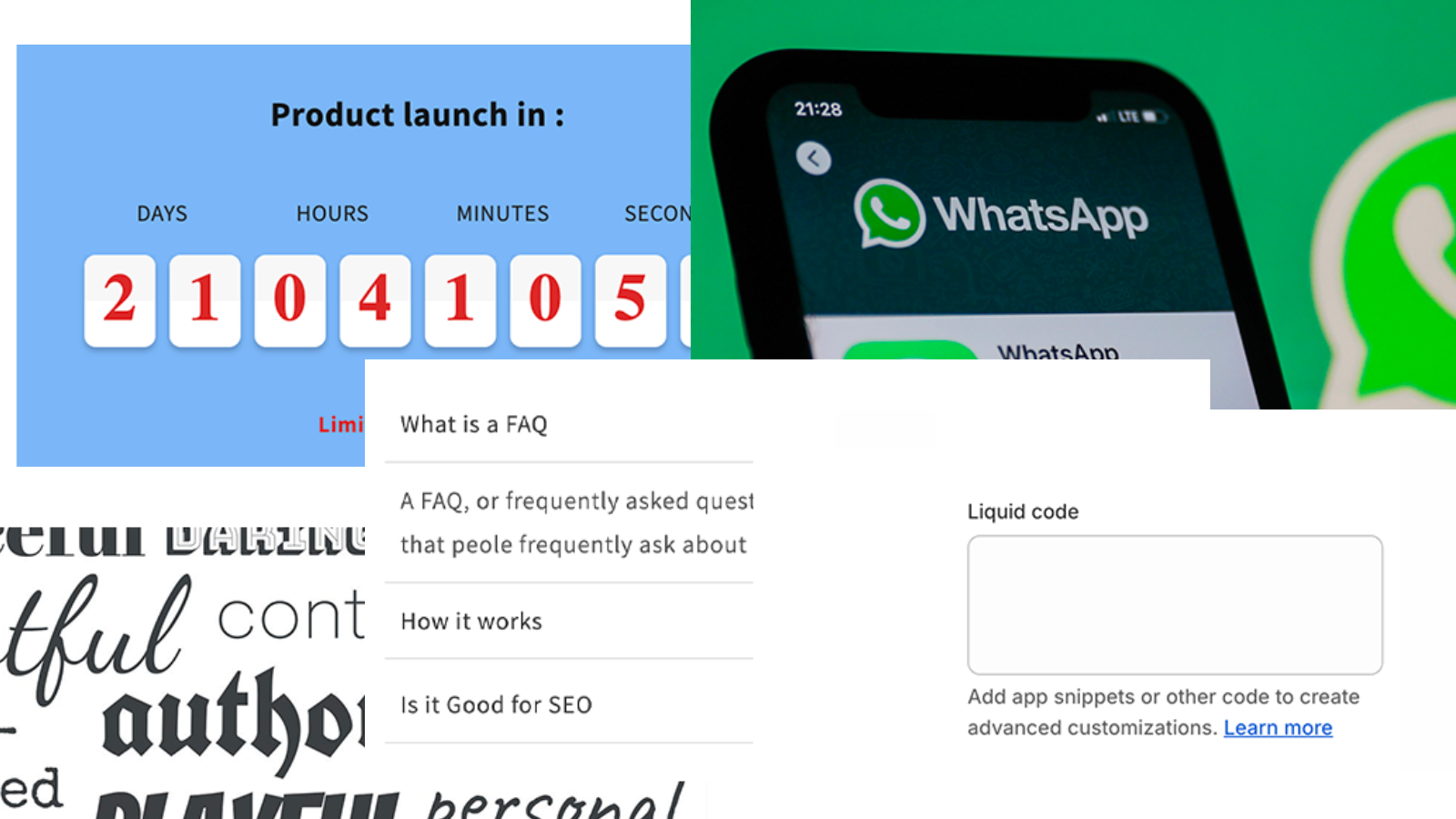 Enjoy several sections