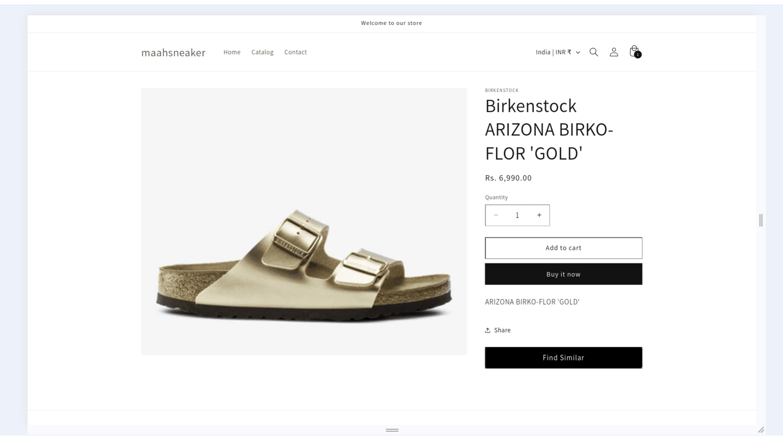 Show button on product page