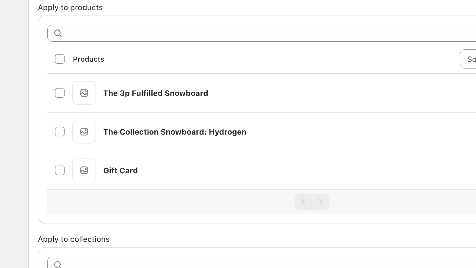 Easy select products and collections