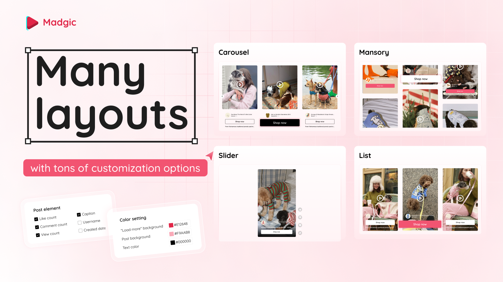 Many styles and customizations