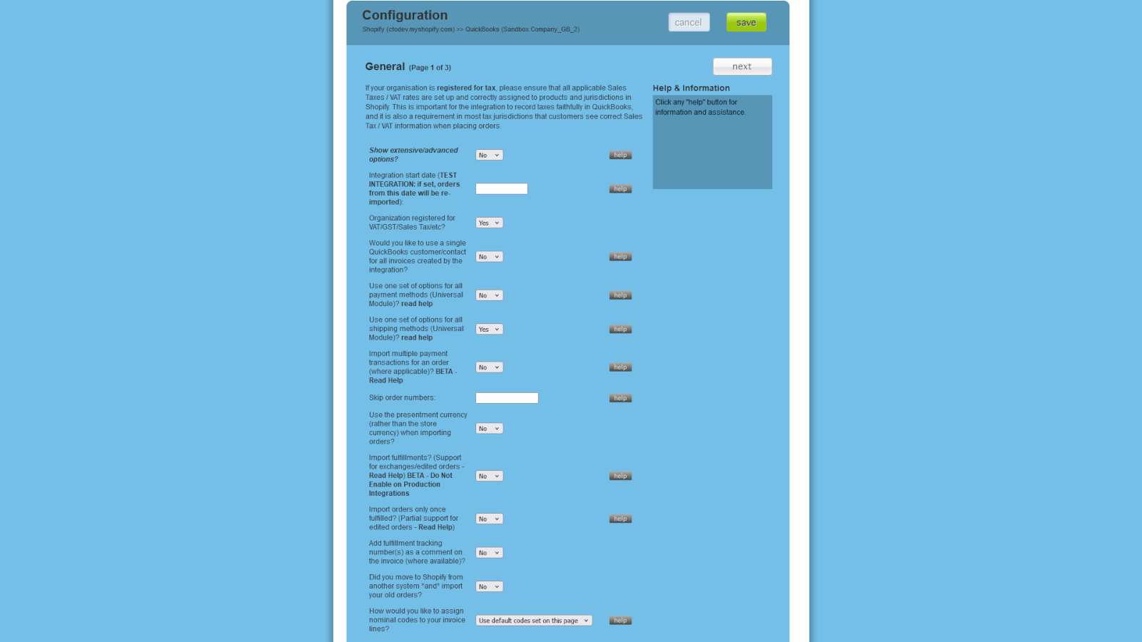 General Configuration