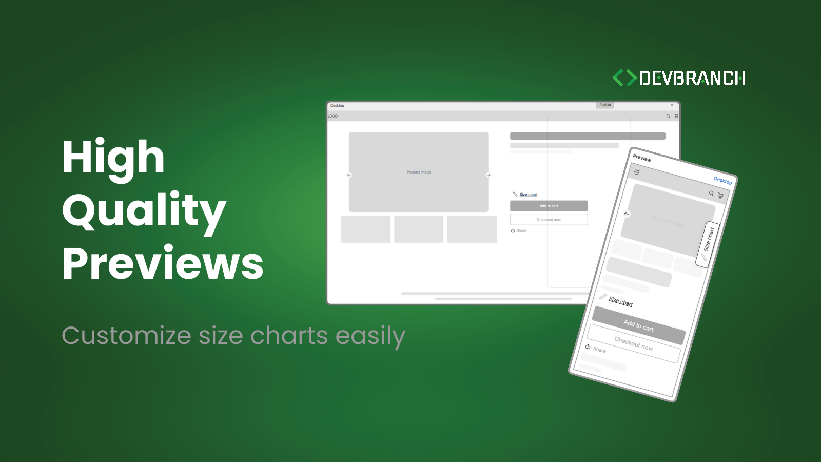 High quality previews - Db size chart & size guide