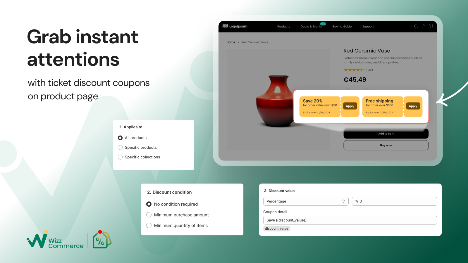 Product Page Coupon ticket