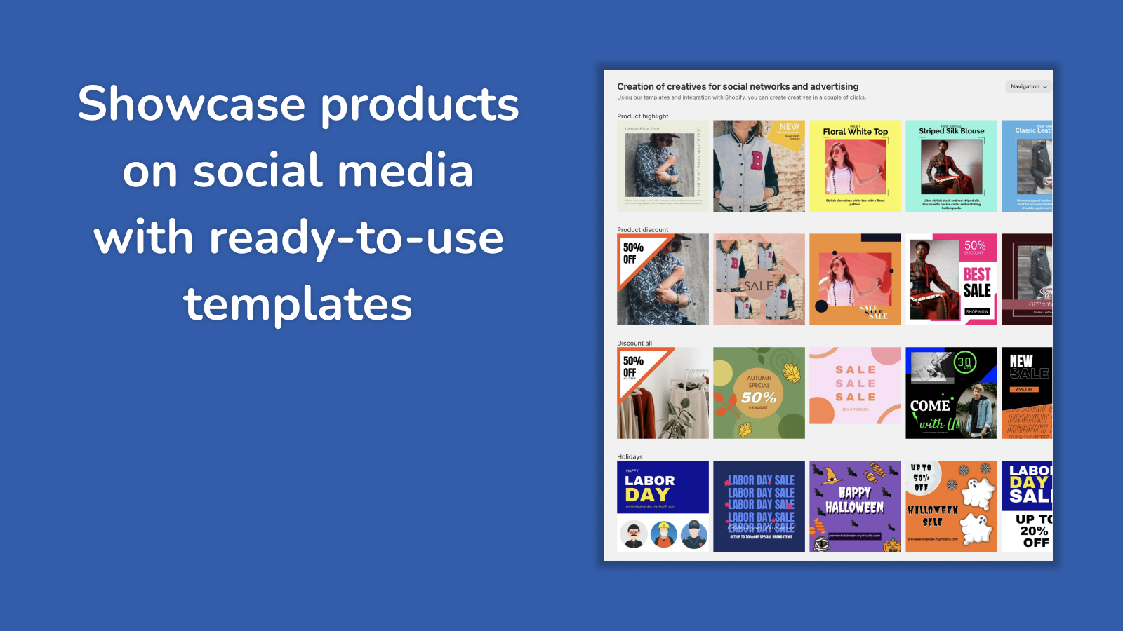 Showcase products on social media with ready-to-use templates