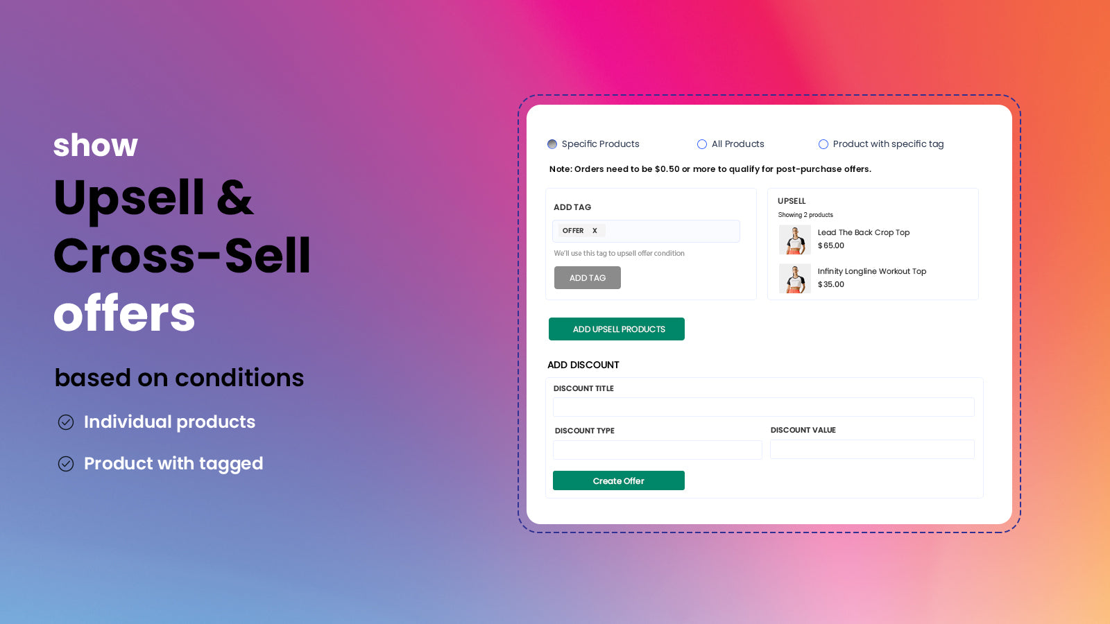 Offer / Upsell product view at storefront