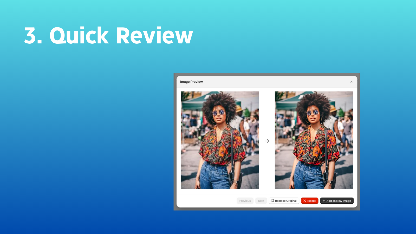 Enhanced image quality with AI upscaling technology