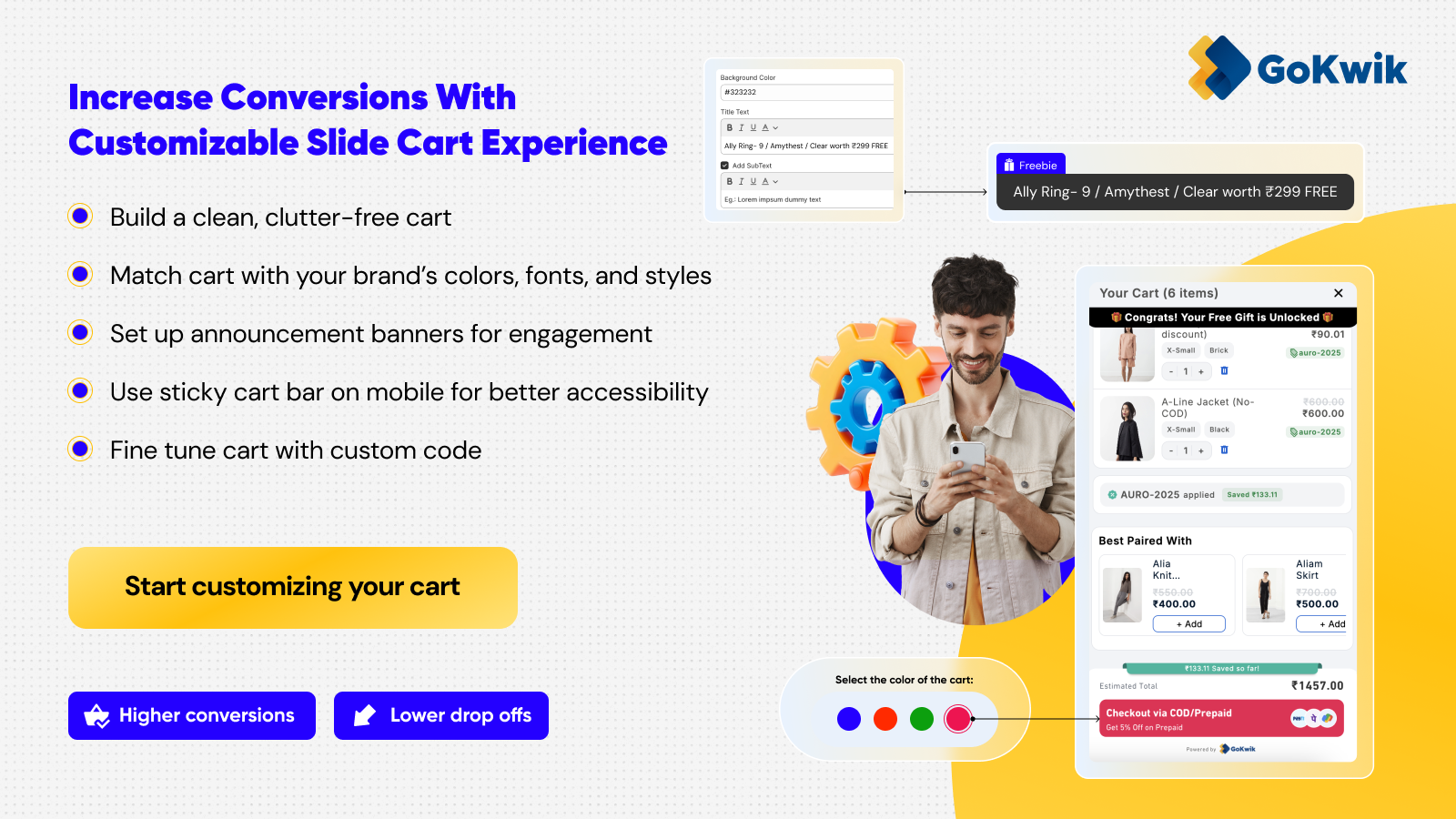 Customizable slide cart