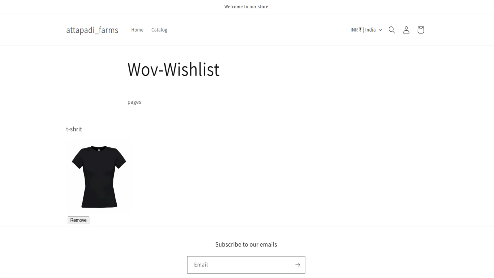 Wish list page