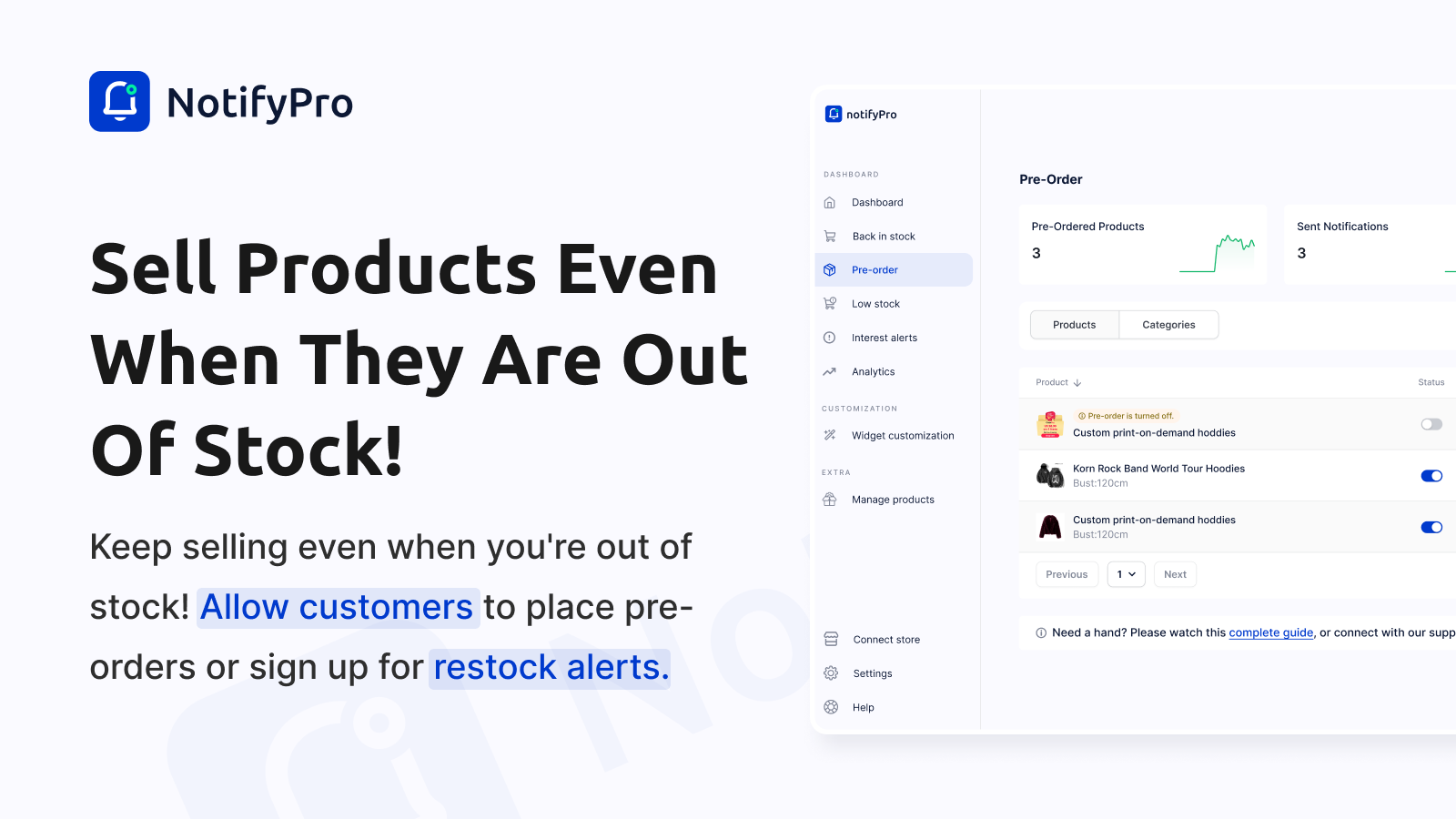 Accept Pre-orders for out of stock items and fulfil them later