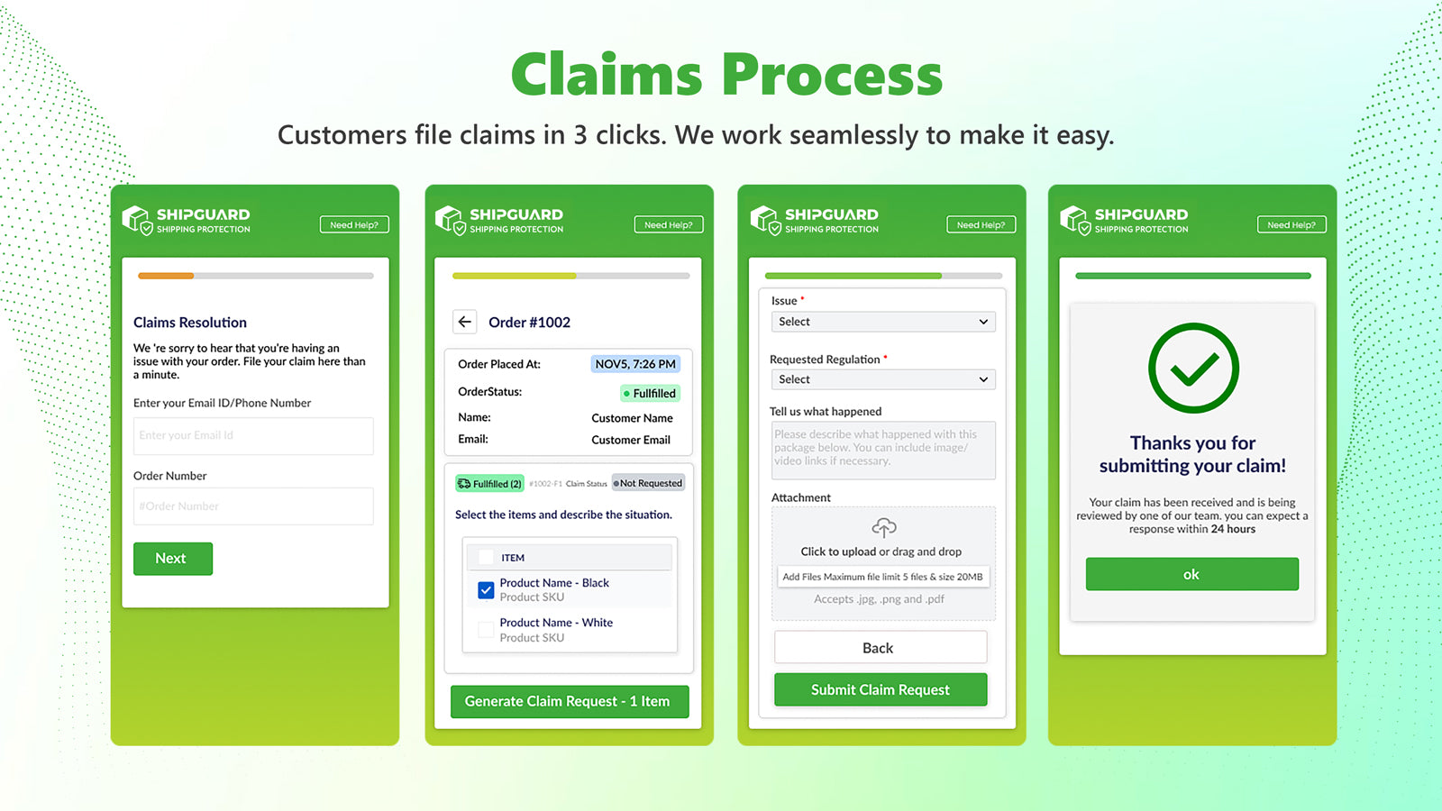 ShipGuard 3 Step Easy Claim Process