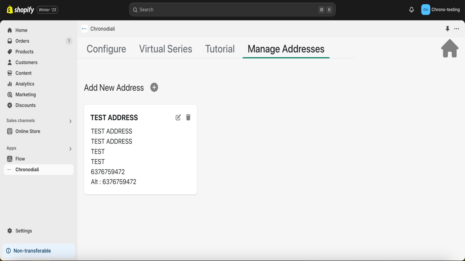 Manage Addresses