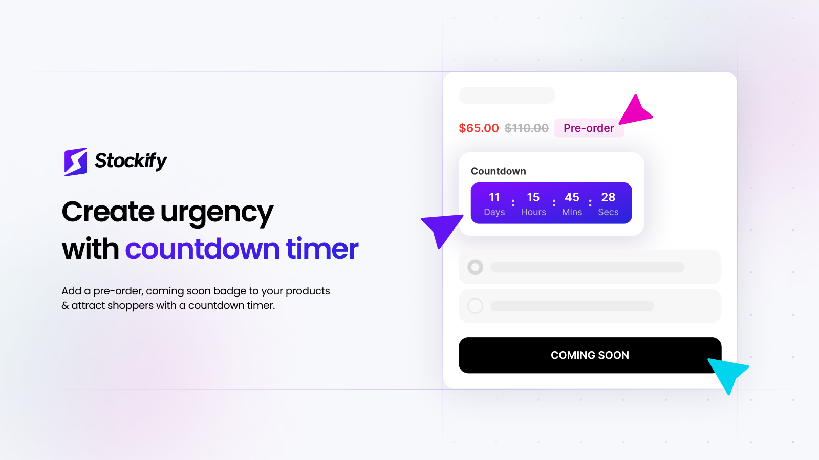 Create urgency with countdown timer