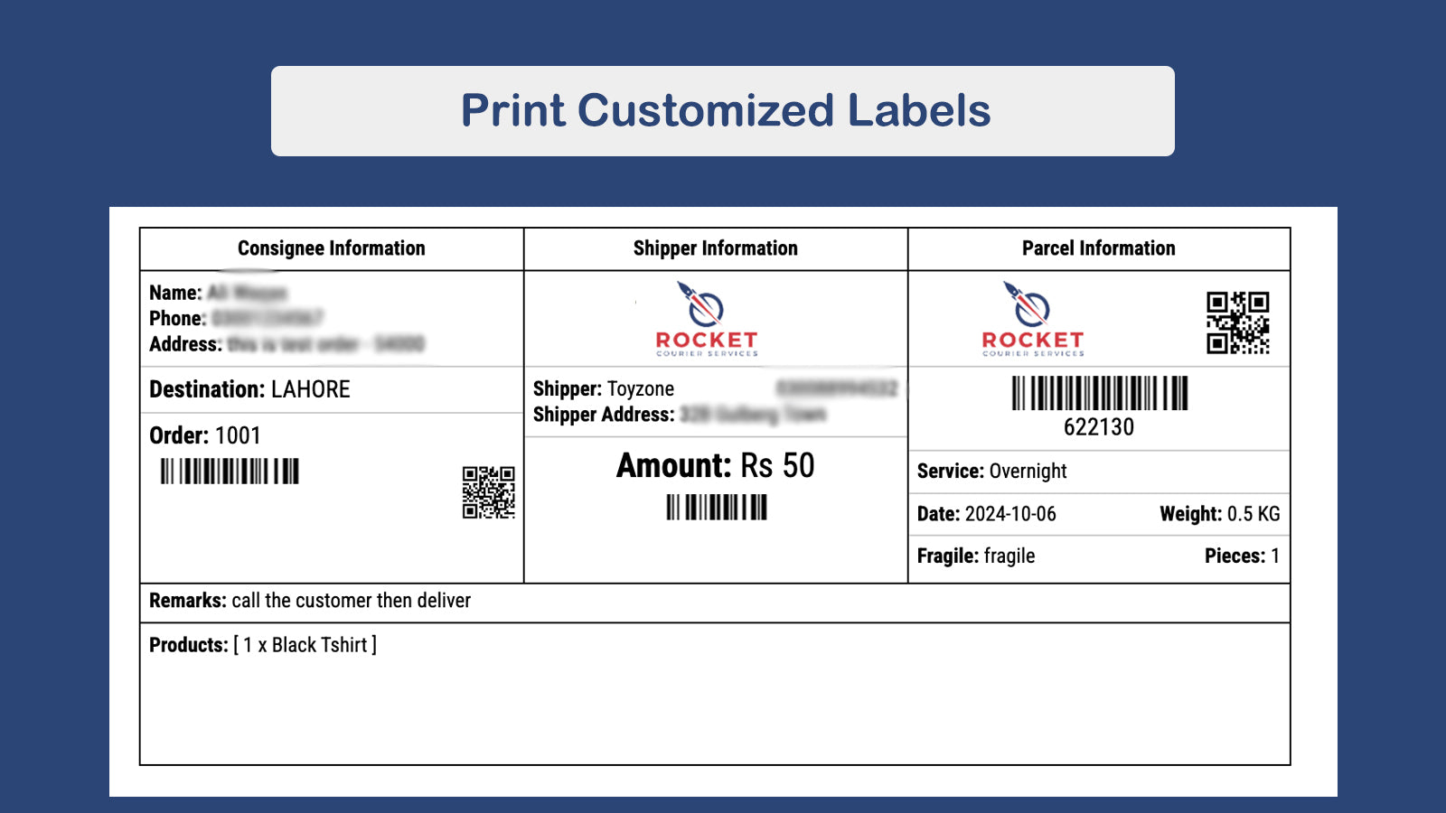 Print Custom Labels