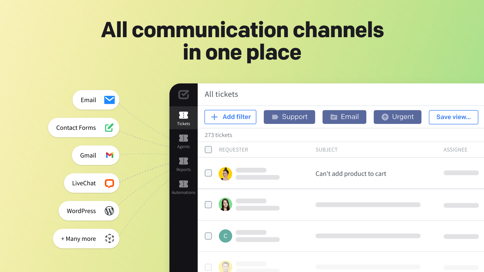 All communication channels in one place