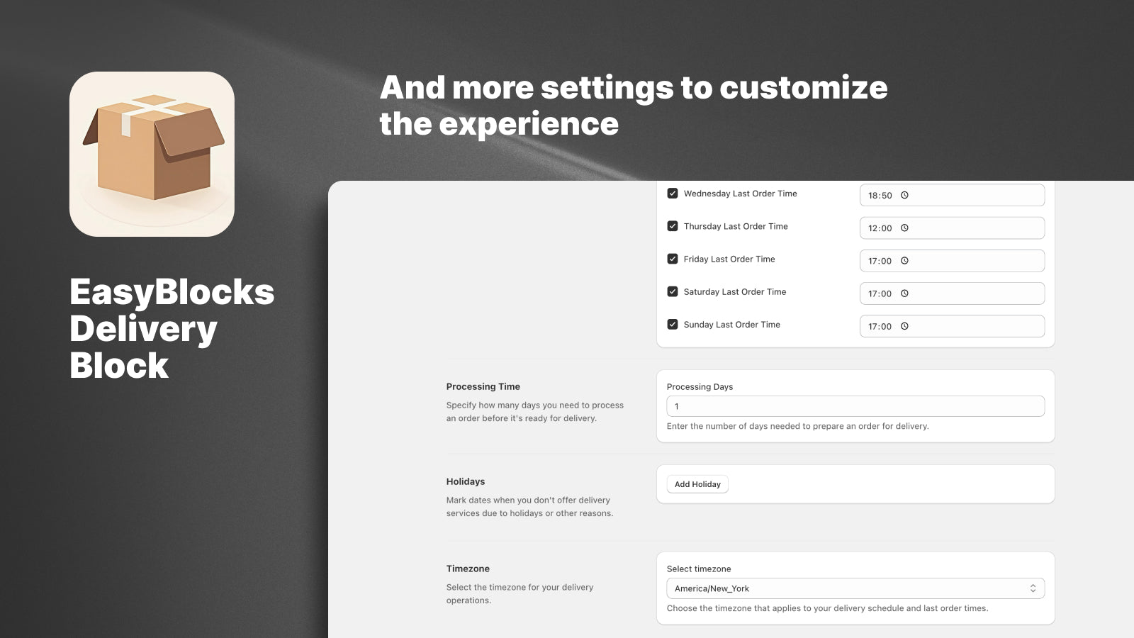 Back office app interface 2/2