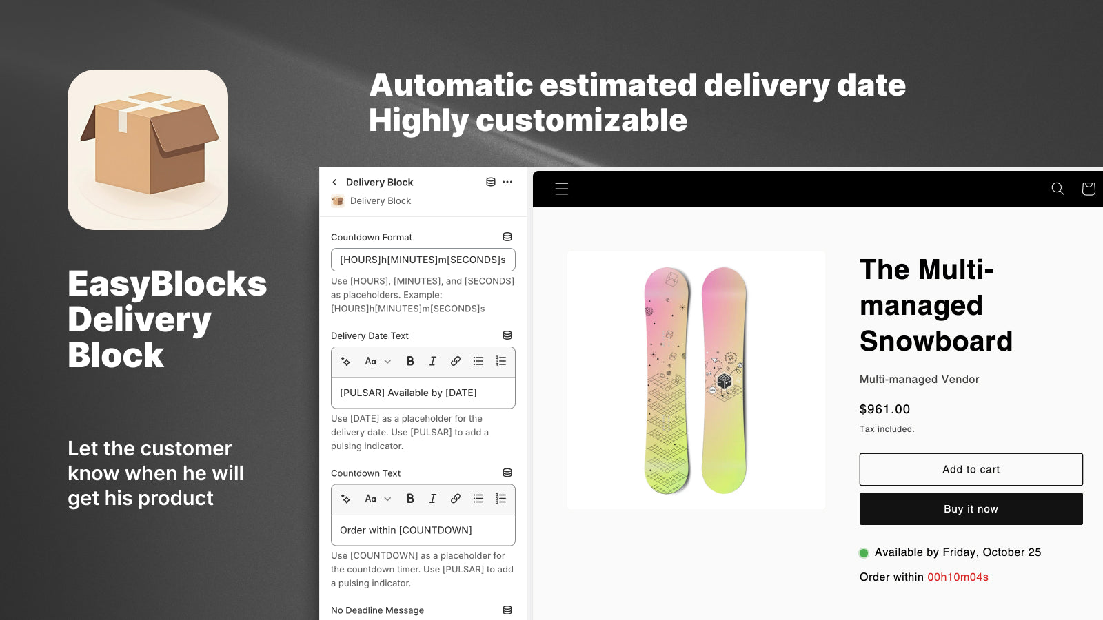 Back office interface