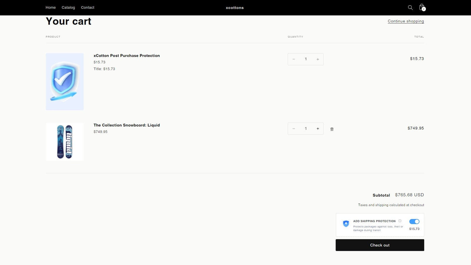 支持shopify购物车