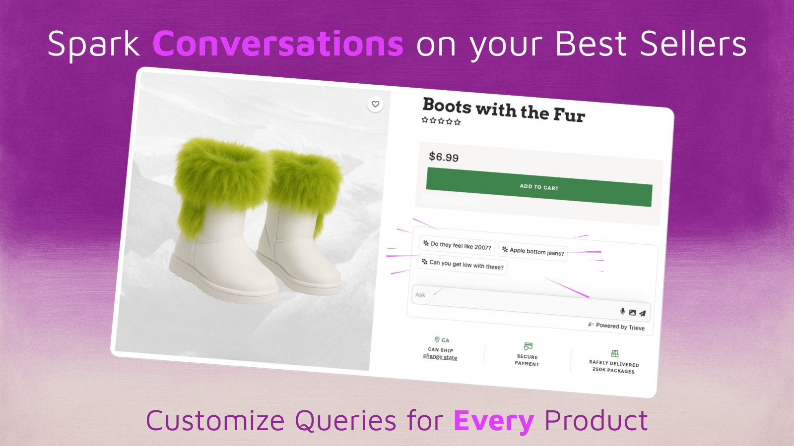Spark conversations that started by questions you customize