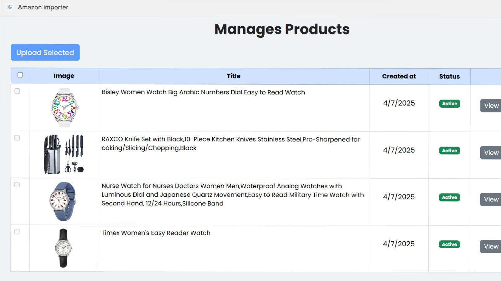 Uploade imported products