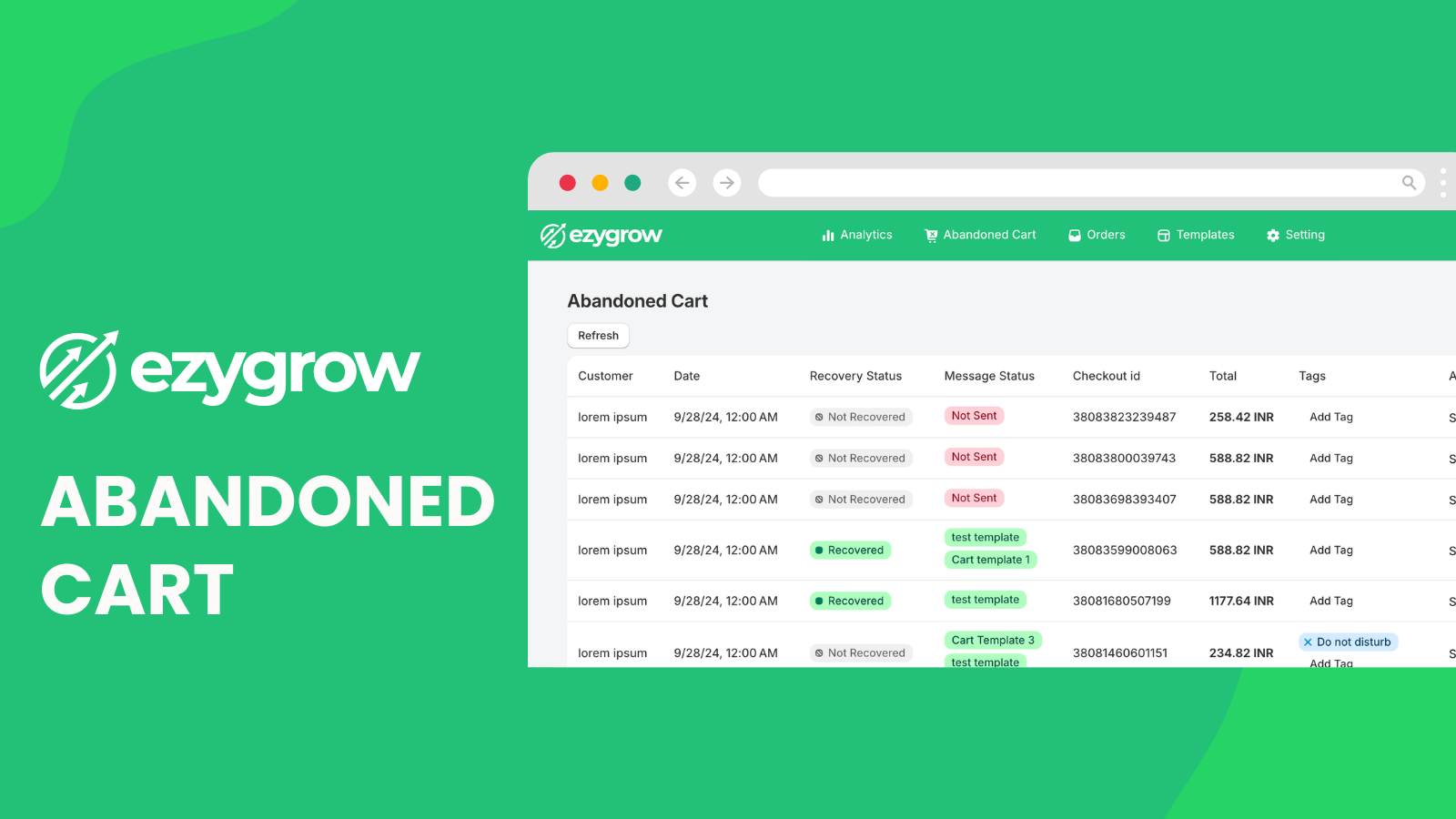 abandoned cart recovery