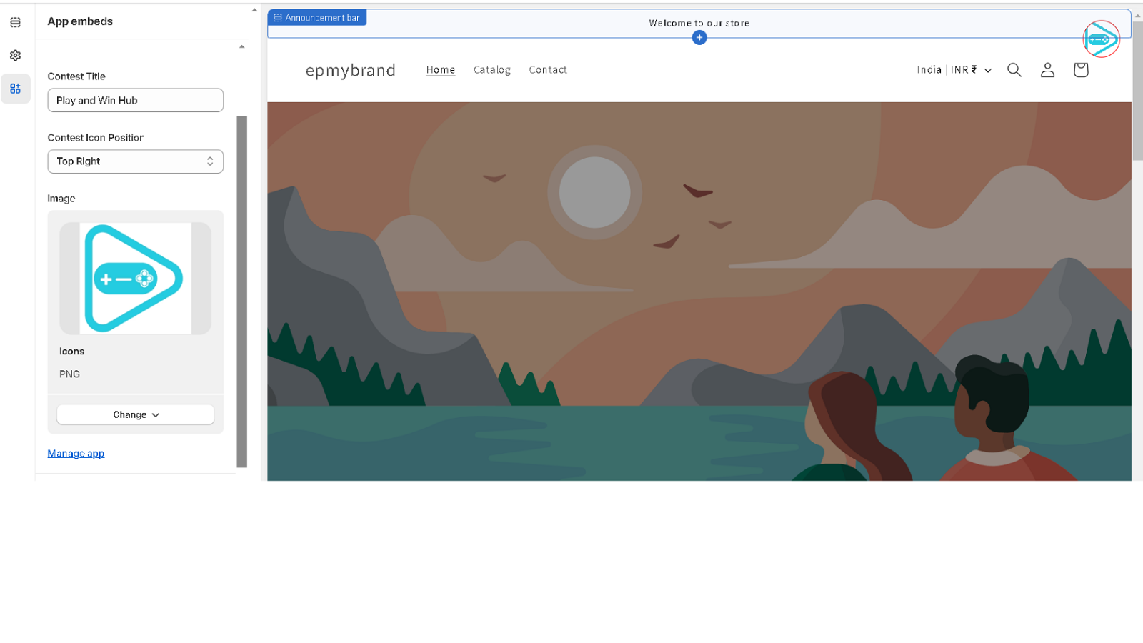 Control position and customize icon 