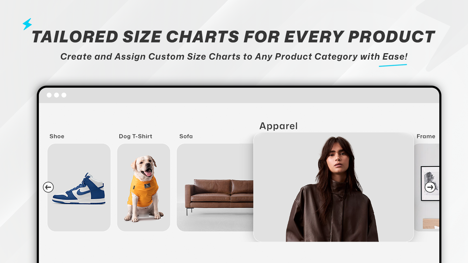 Create and customize size chart for any products