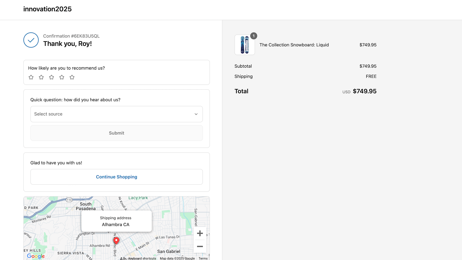 Post purchase surveys