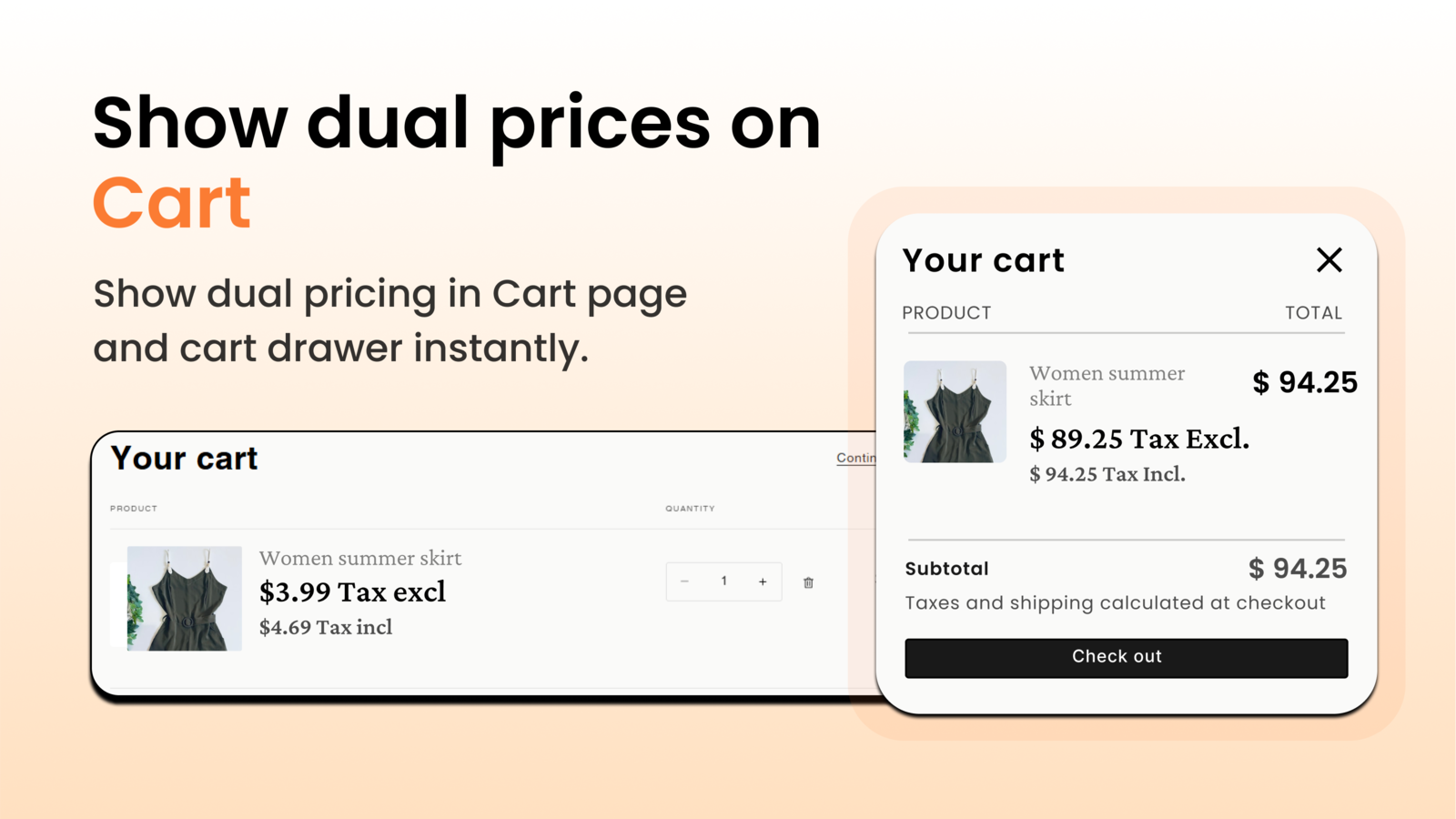 Show dual prices on Cart