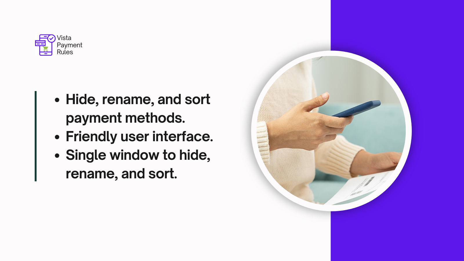 More conditions for payment methods