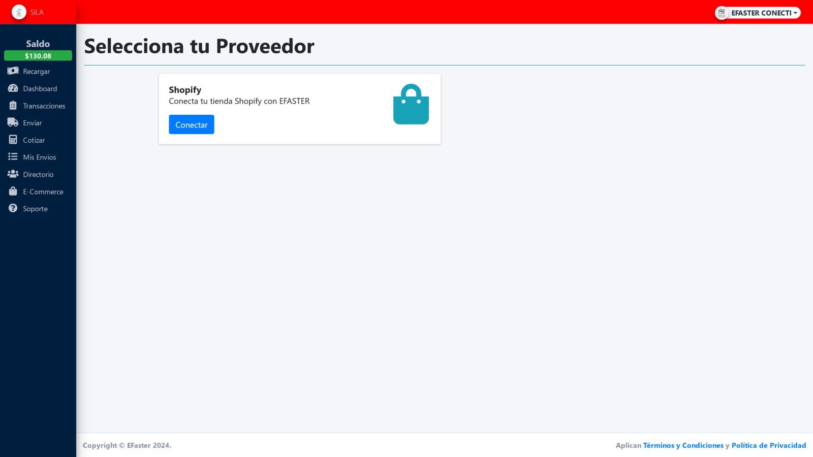 Conectar tienda de shopify