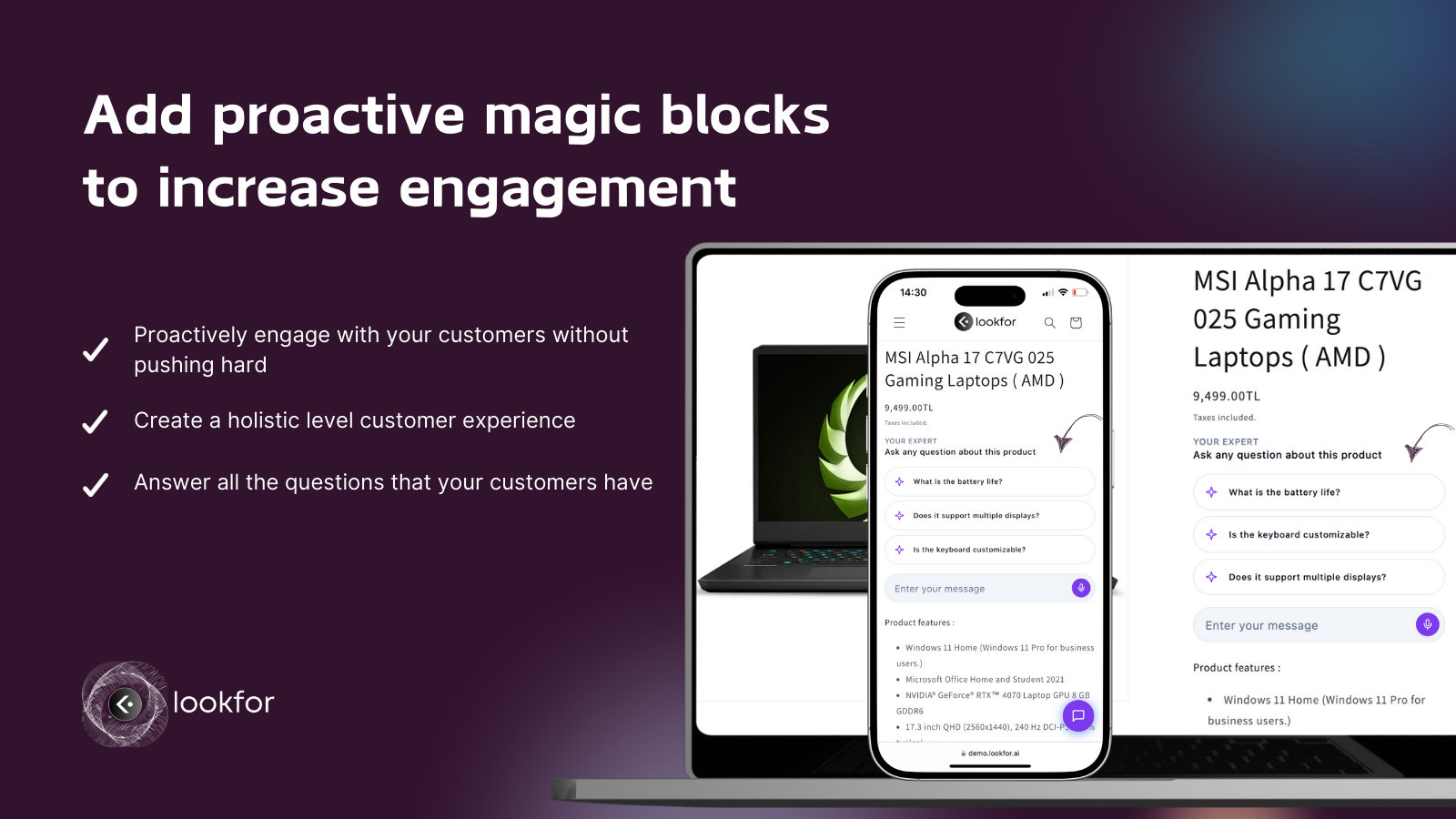 ai chatbot for sales proactive message