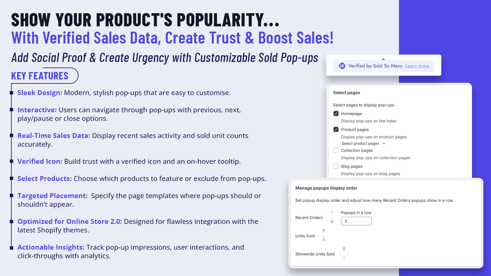 Sold So Many: Sold Popups