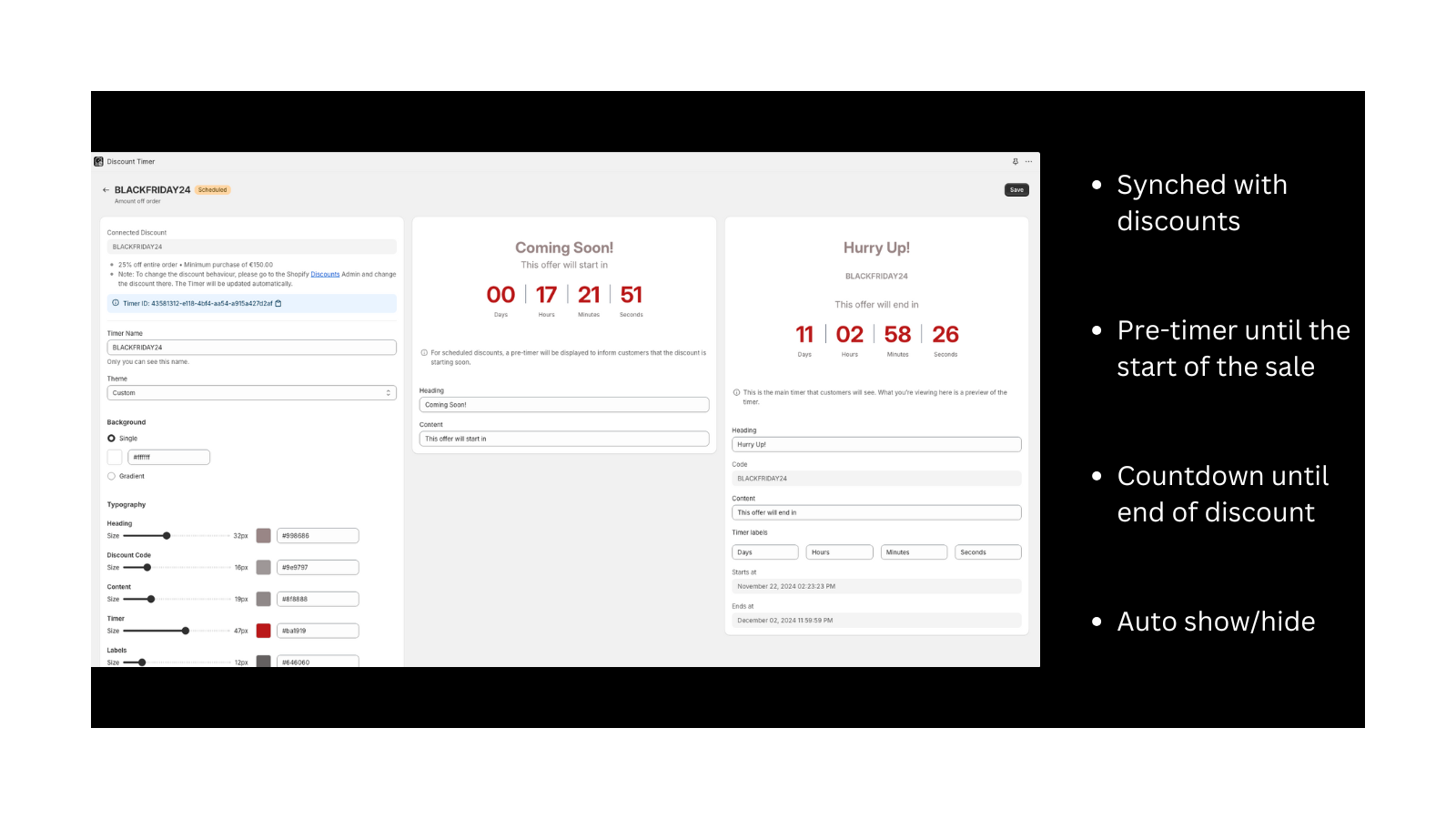 Shopify App, Countdown Timer Bar, flash sales, urgency