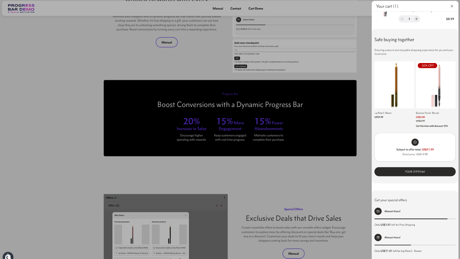 Progress Bar & Deals Motivator