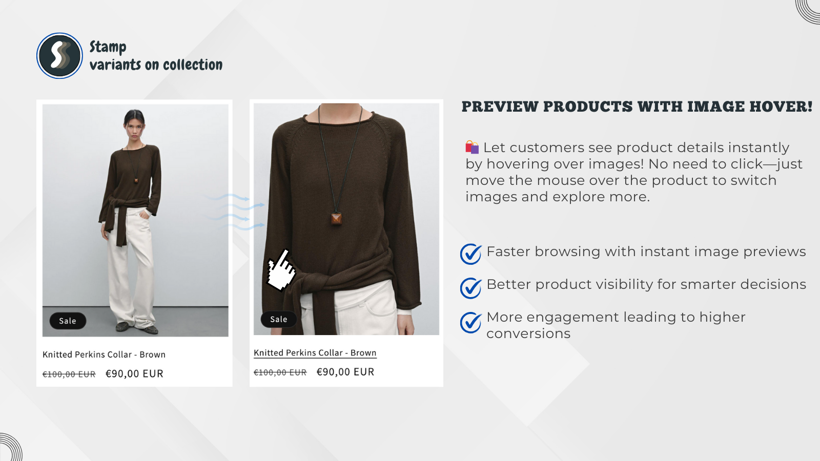 Show product preview with image hover effect on your store!