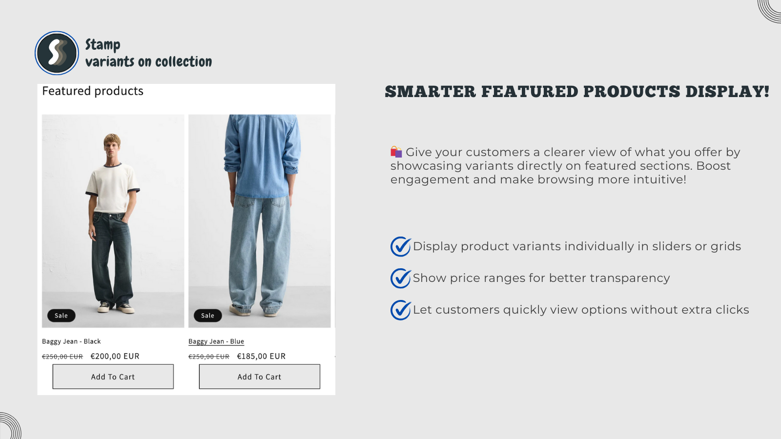 Show variants or price range on the featured collection homepage