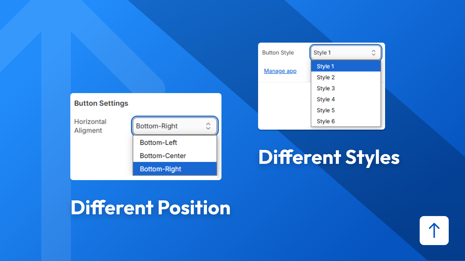 Adjust style and position of the back to top button