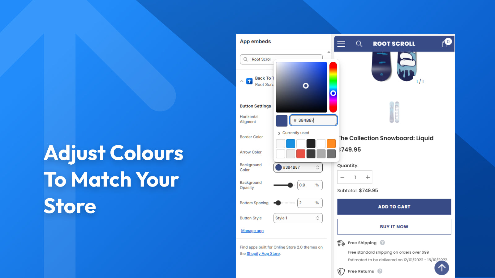 Adjust color of the back to top button
