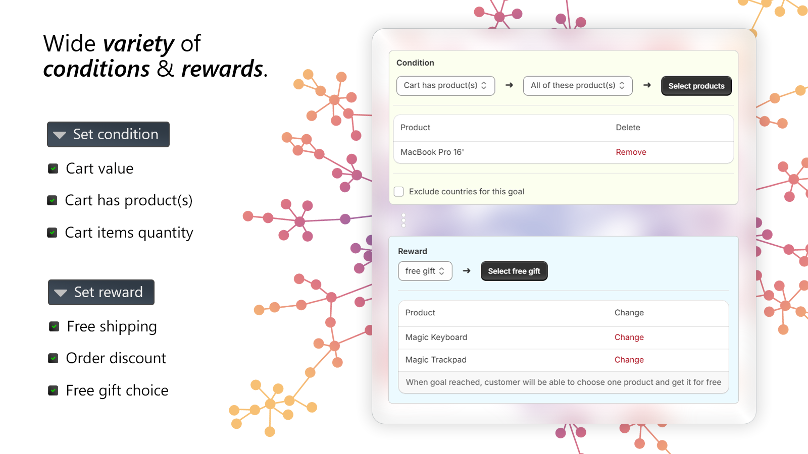 Shopify free gift with purchase with conditions and rewards