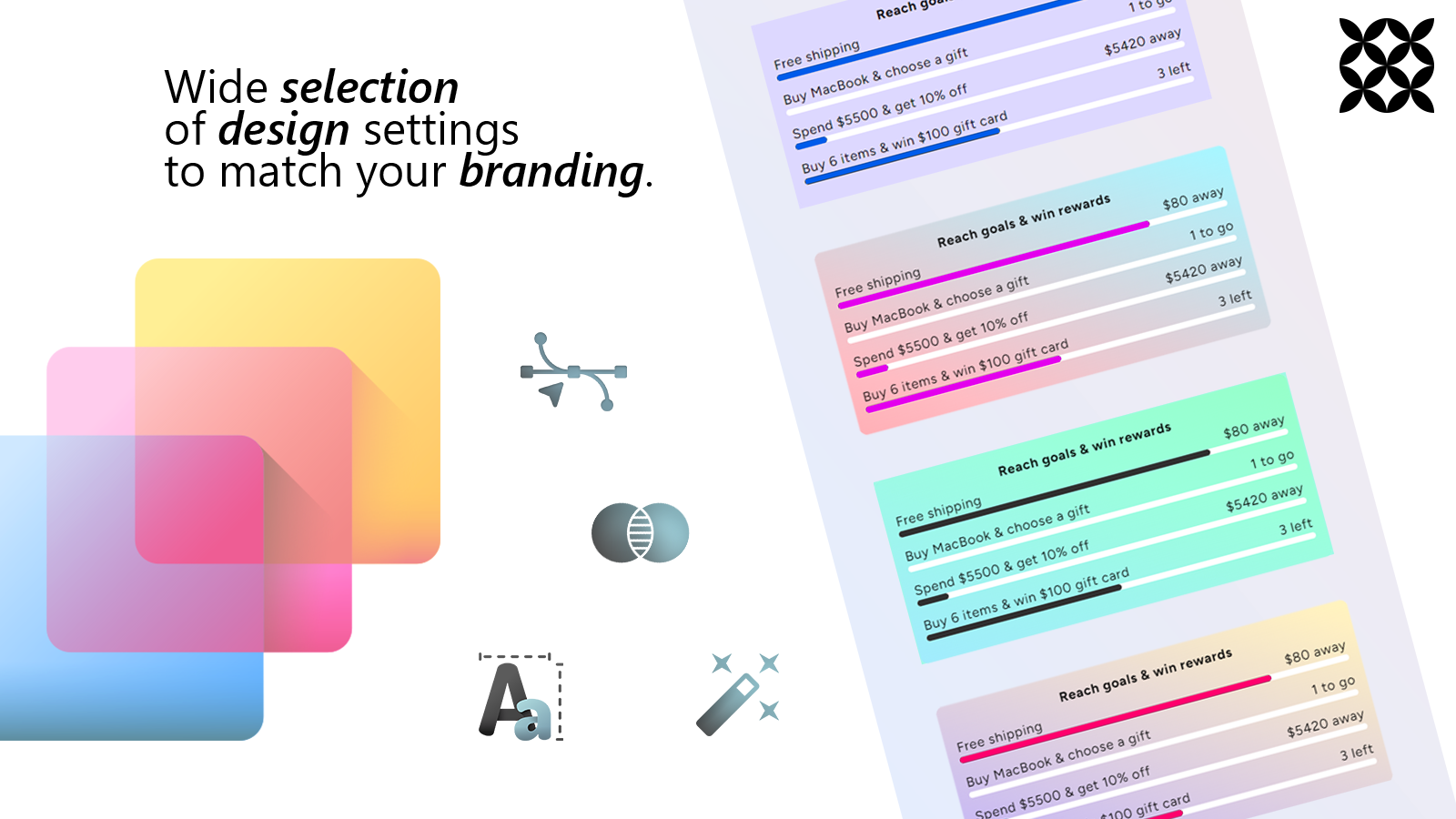 Progress bar free shipping discounts and gifts design settings