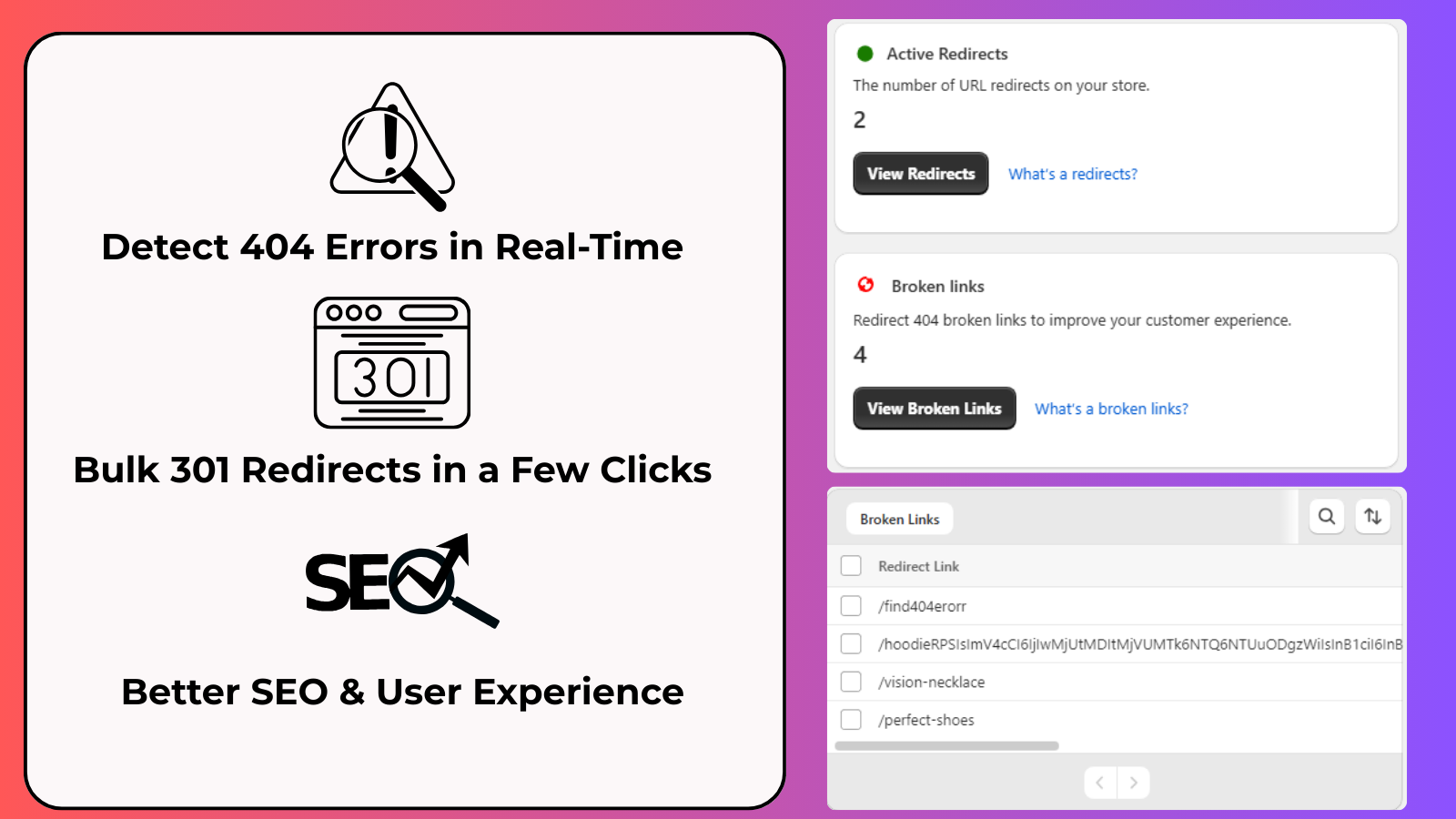 Detect 404 Broken links error