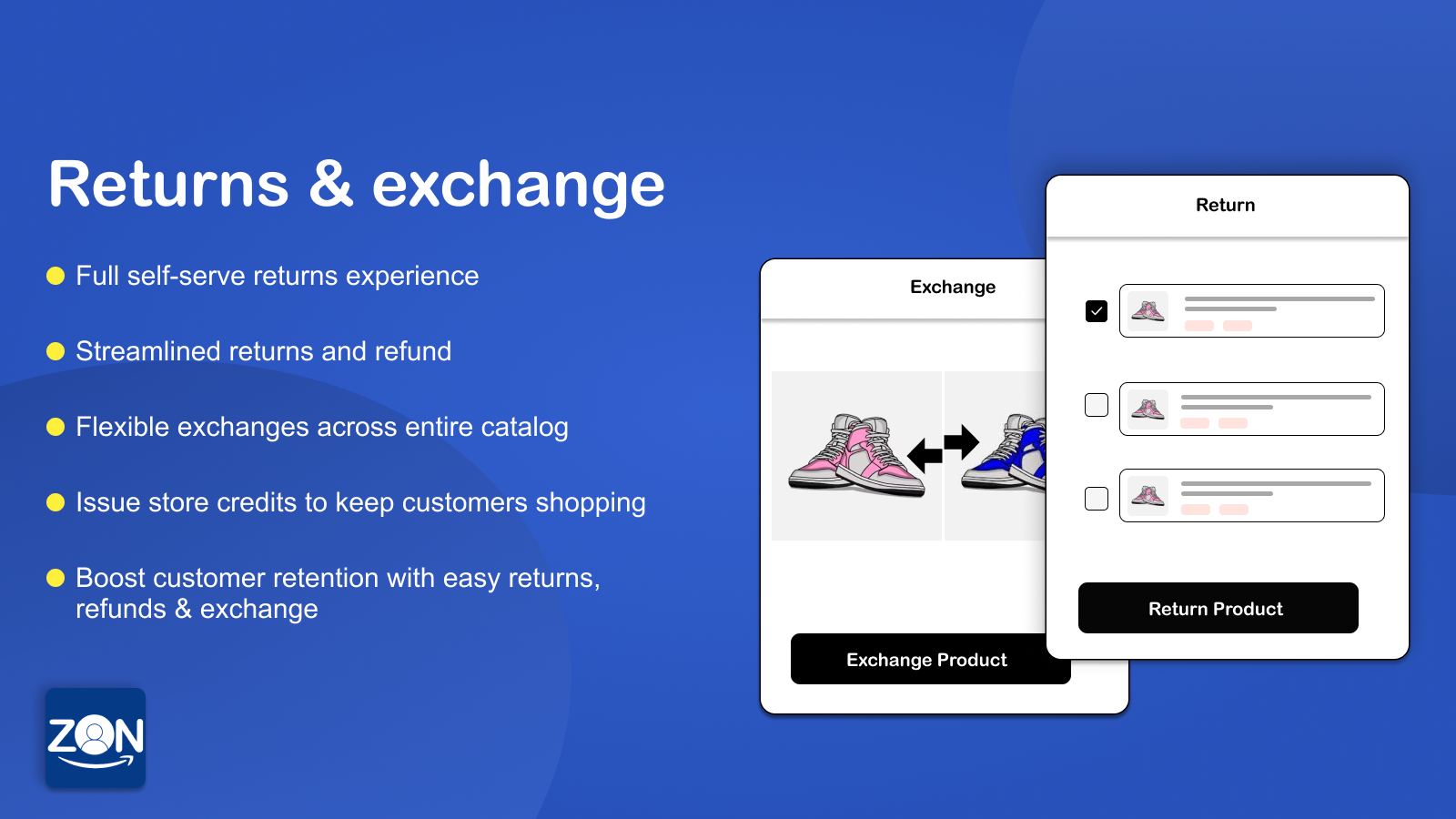 Returns and exchange for shopify store app