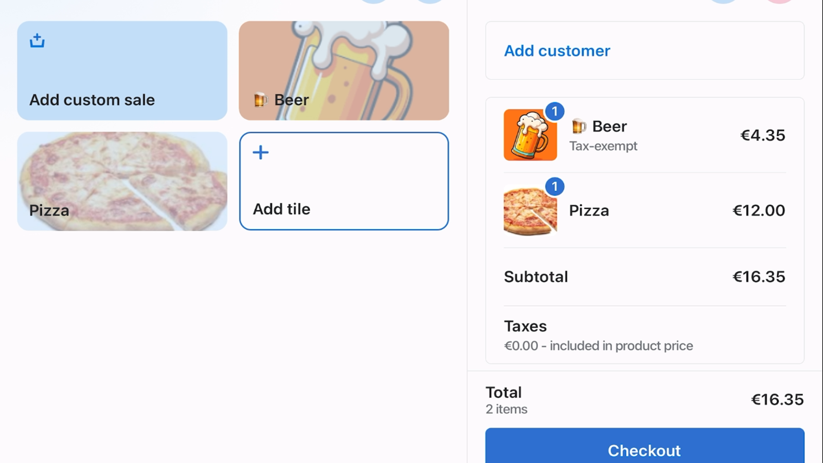 Adding Items to the sale