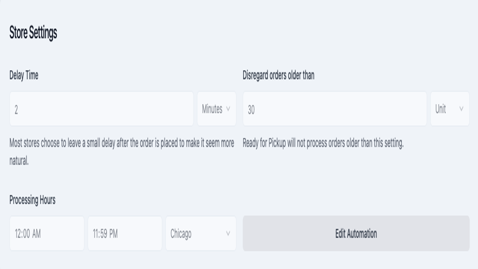 Adjust your automation settings to fit your store's needs