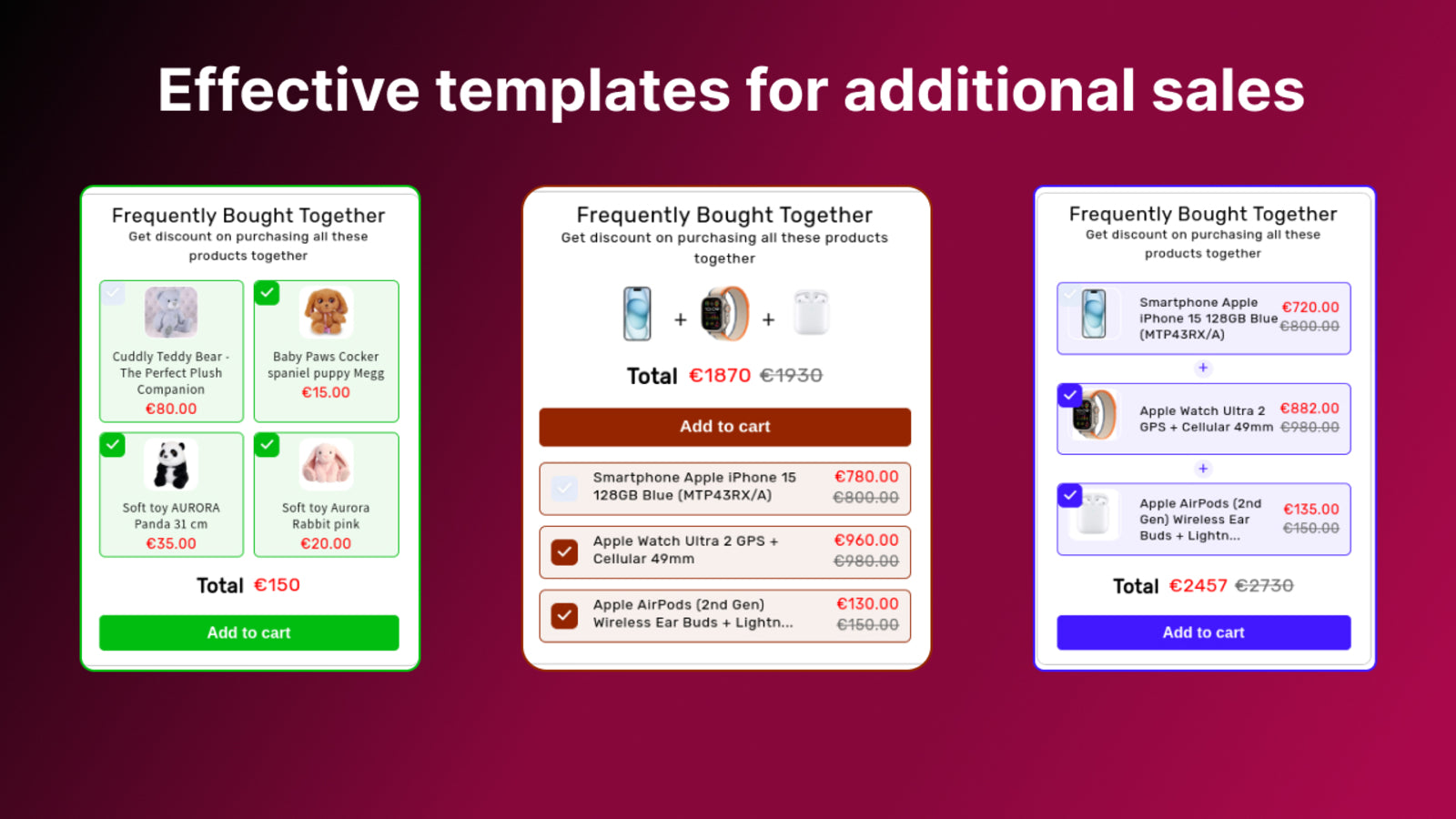 Frequently Bought Together templates